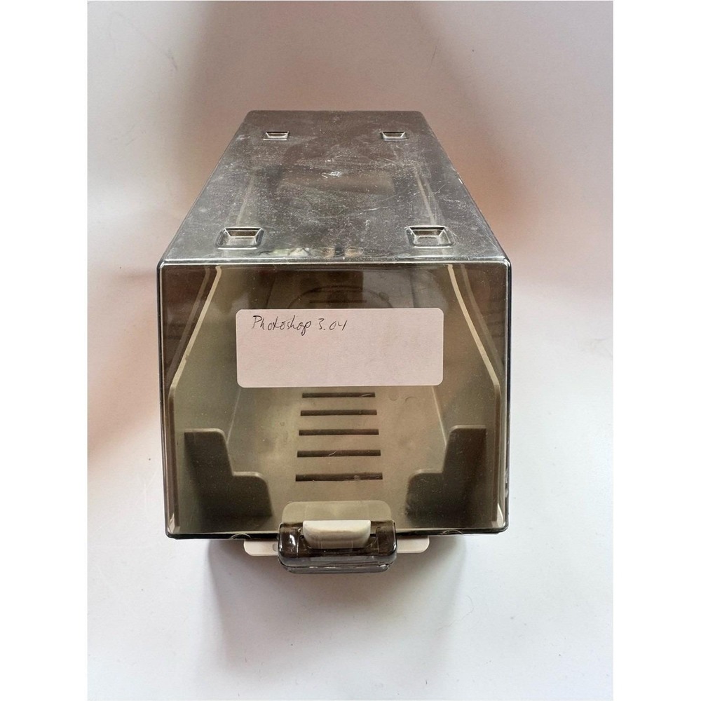 VTG Y2K Floppy Disk Storage Clear Gray Cream Plastic Data Nerd Media Old School
